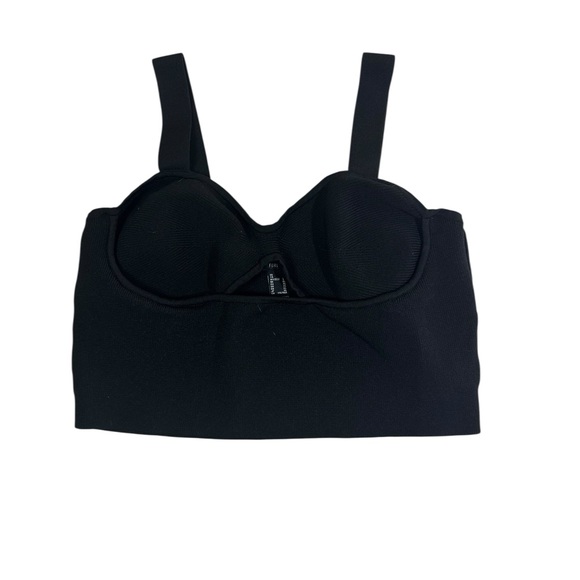 Forever 21 Other - Forever 21 Black Ribbed Underwire Crop Top Size‎ L